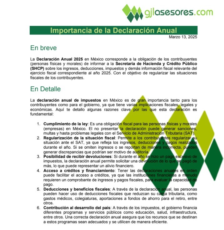 Boletin GJL Declaración Anual